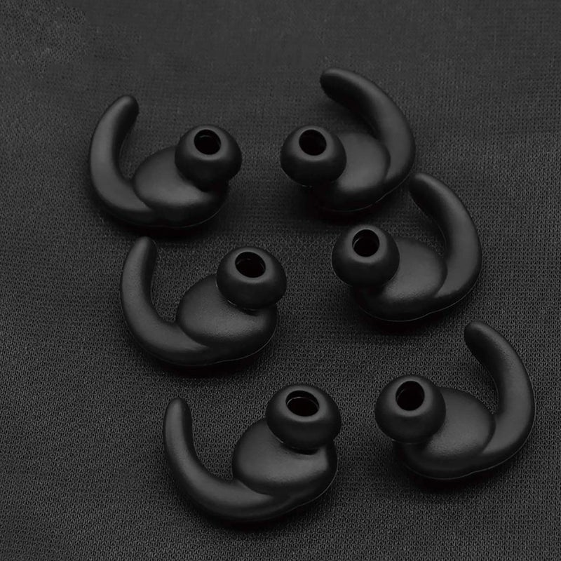 GGZZ 3 Pairs (S/M/L) Replacement Anti-Slip Silicone Eartips Earbuds Ear Tips Buds Eargels Compatible for Synchros Reflect BT Sports Wireless in-Ear Earphones (Black) - Image 1